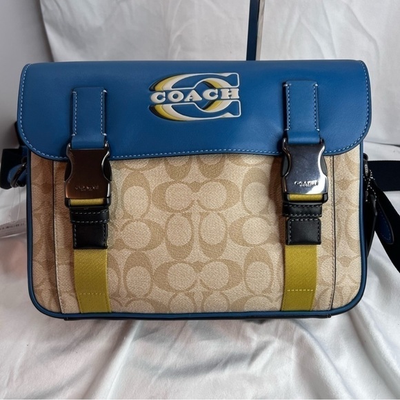 COACH Track Crossbody Bag In Colorblock Signature Canvas With Coach Stamp - Picture 5 of 14